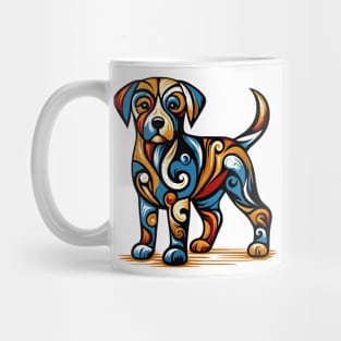 Pop art dog illustration. cubism illustration of a dog Mug